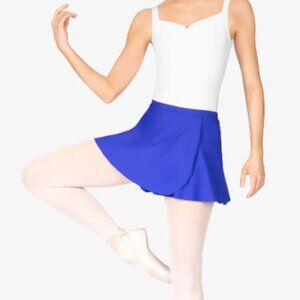 Blue Women's Mock Wrap Dance Skirt